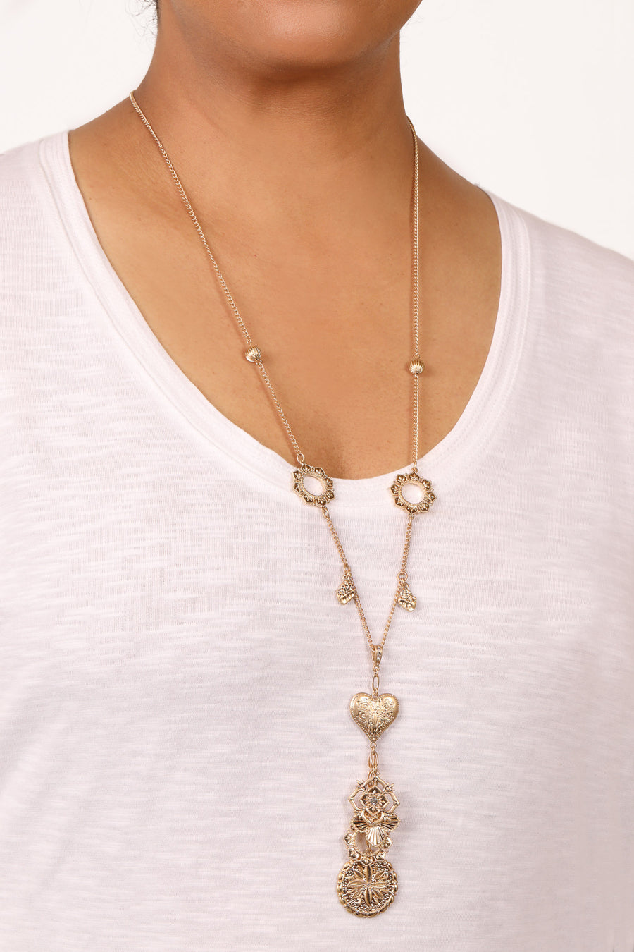 Bibi Bijoux Gold Love Struck Lariat Necklace